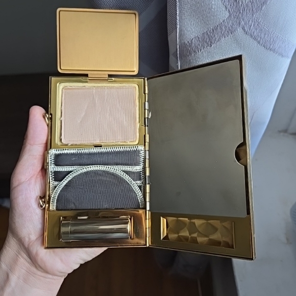 Vintage 1950s Evening Bag Mother of Pearl Minaudiere Art Deco Small Formal Clutc - Picture 15 of 16